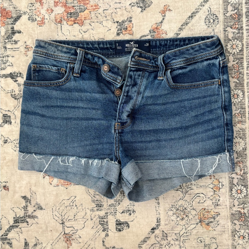 Hollister Women's Blue Denim Shorts